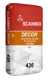 Штукатурка декоративна Короїд зерно 2,5-3,0мм SCANMIX 436 DEKOR R25, 25 кг
